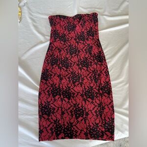 Strapless midi dress.